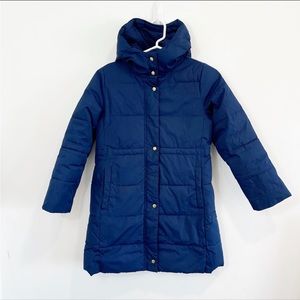 Crewcuts Girls Puffer Long Coat Navy